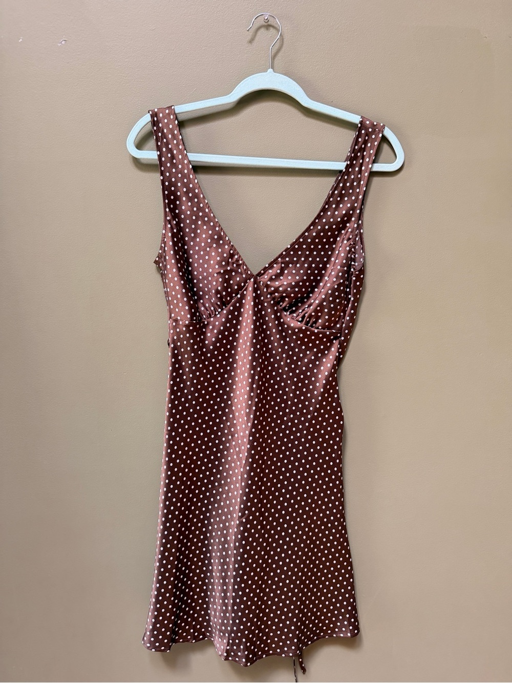 Frankie's Bikinis Brown Polka Dot Mini Dress